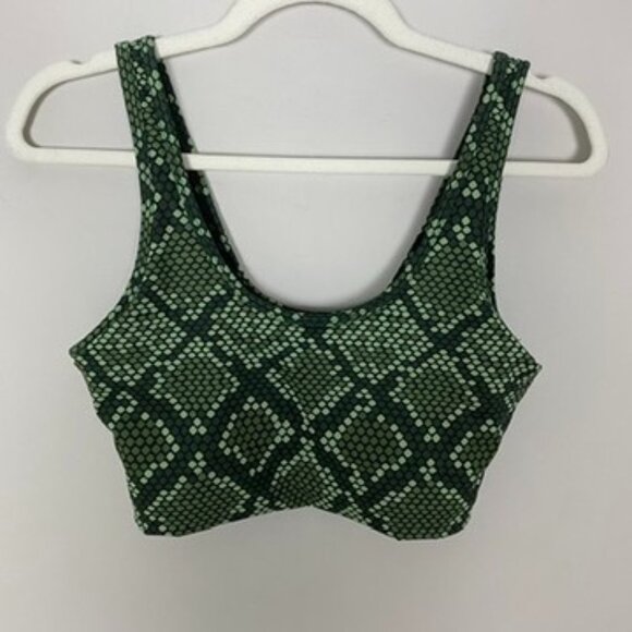 Balance Athletica Viper Snake Print Sports Bra Green Womens Medium - Picture 1 of 6